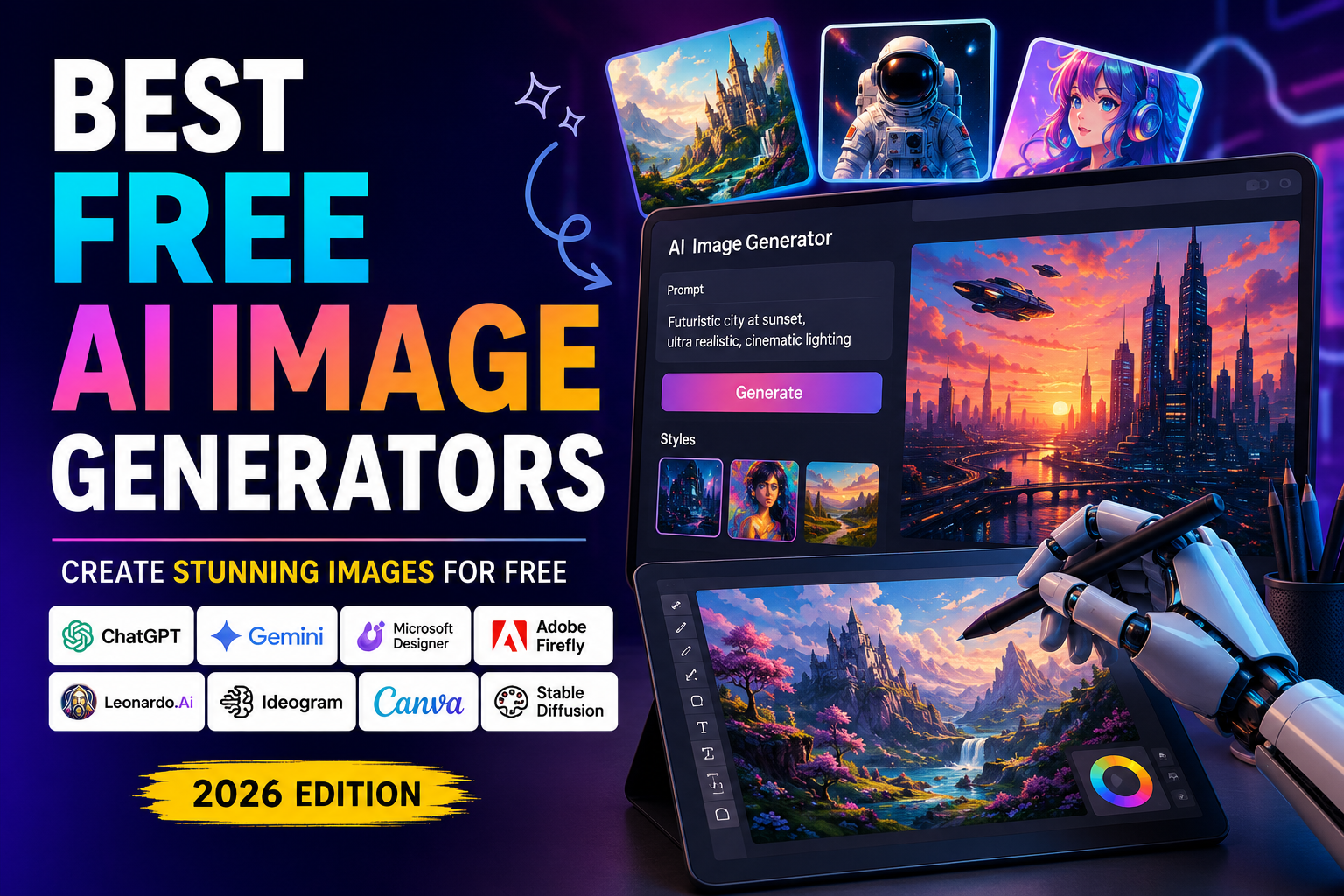 Best Free AI Image Generators in 2026: Create Stunning Images for Free