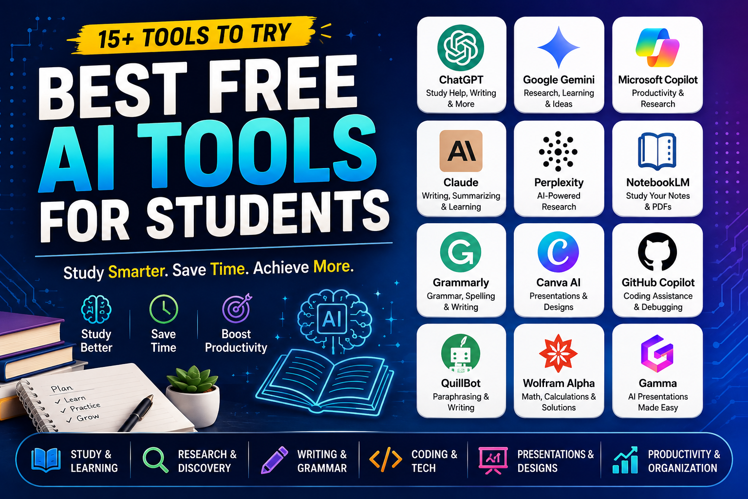Best Free AI Tools for Students in 2026: 15+ Tools to Try